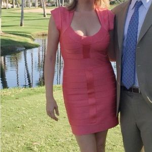French Connection Bandage Dress - Coral 10